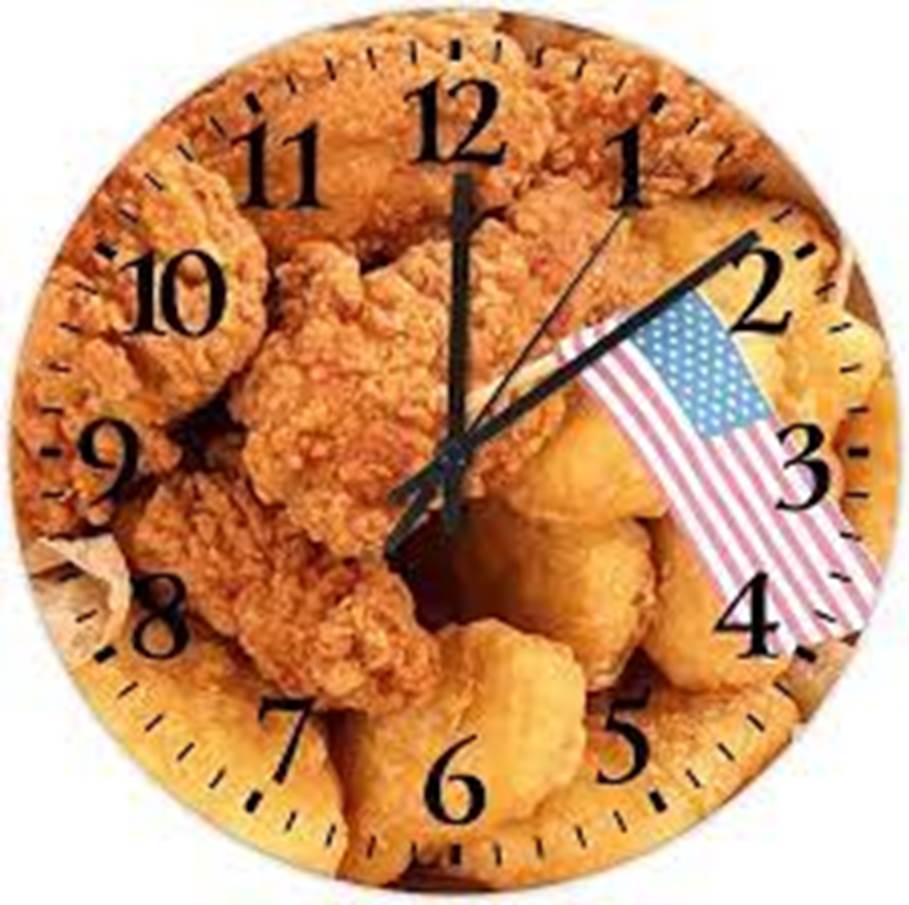 Amazon.com: 12 Inch Fried Chicken Wooden Wall Clocks Quartz Analog Quiet  Food Lover Modern Wall Clock Arabic Numeral Round Clock for Living Room  Kitchen Bedroom : Home & Kitchen