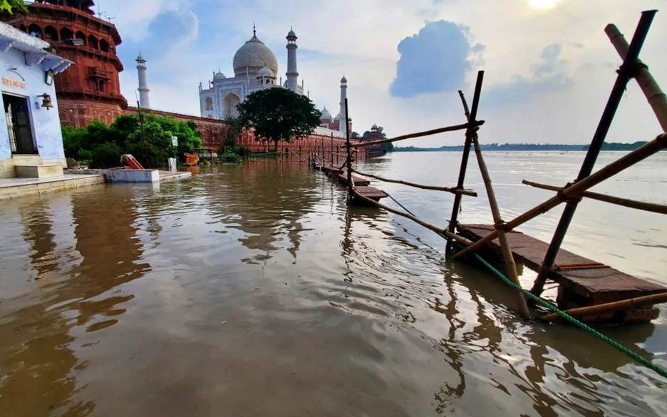 The foundations of the Taj Mahal were built with a water-resistant mortar called Sarooj to protect it from being damaged by flooding