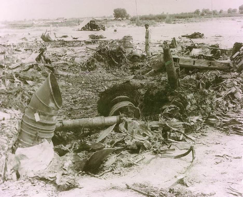 The wreckage of Pak-1 a few miles from the Bahawalpur airfield. — White Star