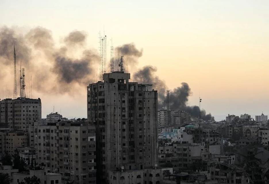 Smoke rises following Israeli strikes