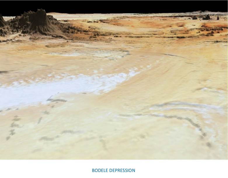 A satellite view of a desert  Description automatically generated