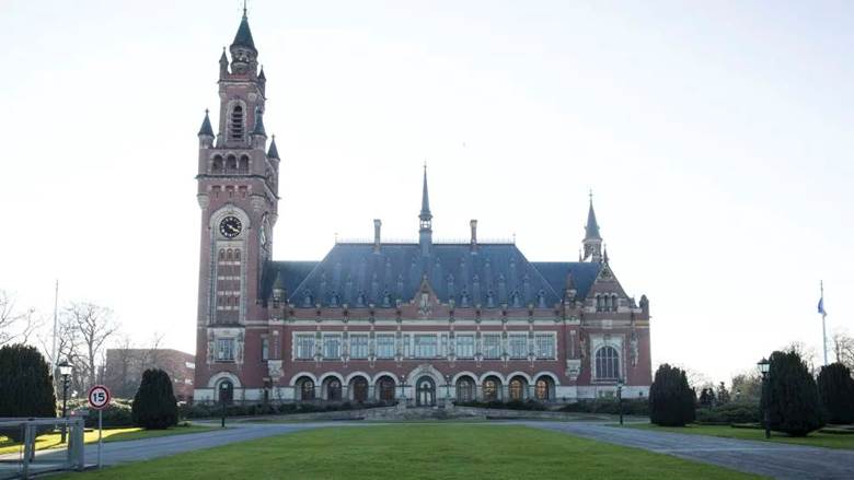 Exterior view of the United Nations International Court of Justice, or the Peace Palace, in The Hague, The Netherlands in March 2022. - Michel Porro/Getty Images/File