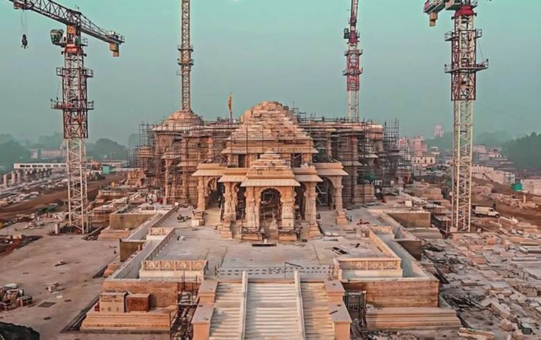 The Ram Mandir Hindu temple under construction in Ayodhya, India