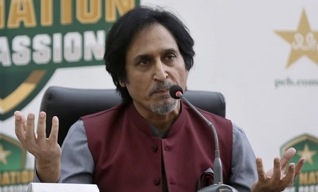 PCB Chairman Ramiz Raja addresses a press conference in Lahore on Sep 13, 2021. — Reuters/File