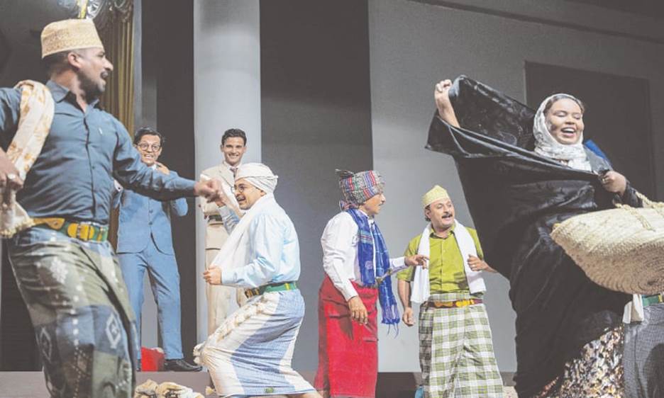 Actors perform in a production of Shakespeare’s Hamlet in Aden.—AFP