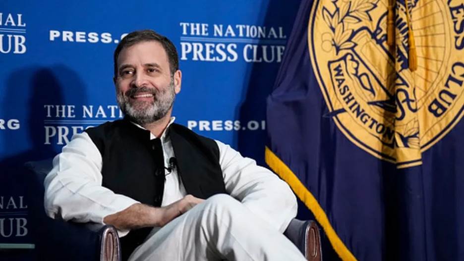 Rahul Gandhi speaks at the National Press Club on June 1, 2023 in Washington, DC