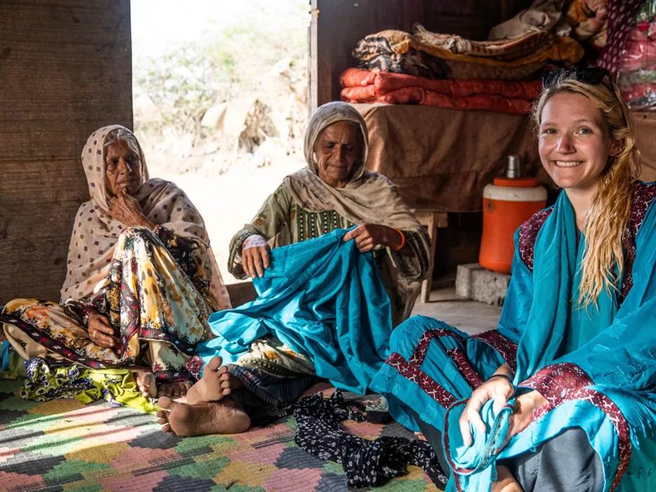 Shea sits with locals in a small seaside village on the border of Sindh and Balochistan in the far south of Pakistan.