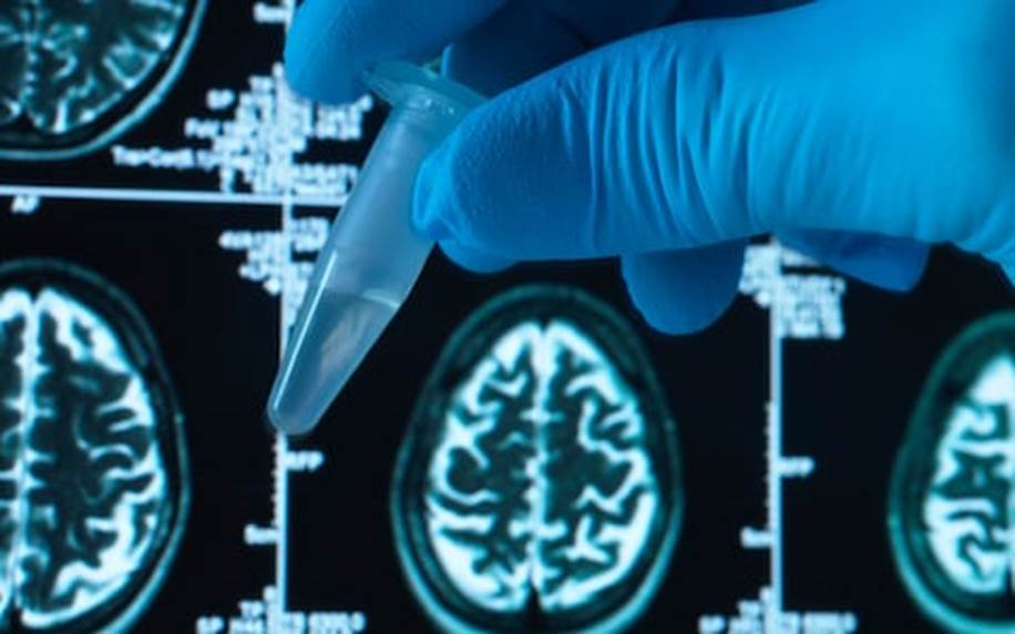 A hand holding a test tube Description automatically generated