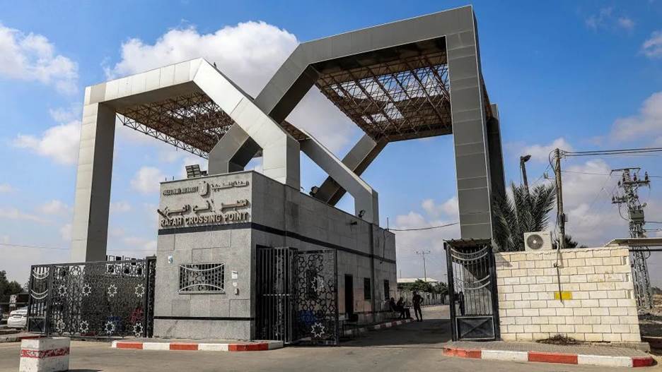 The entrance of the Rafah border crossing with Egypt in the southern Gaza Strip on August 27. - Said Khatib/AFP/Getty Images
