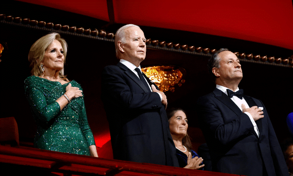 US President Joe Biden and Jill Biden attend the 46th Kennedy Center Honors at The Kennedy Center on Dec 03, 2023 in Washington, DC. — AFP