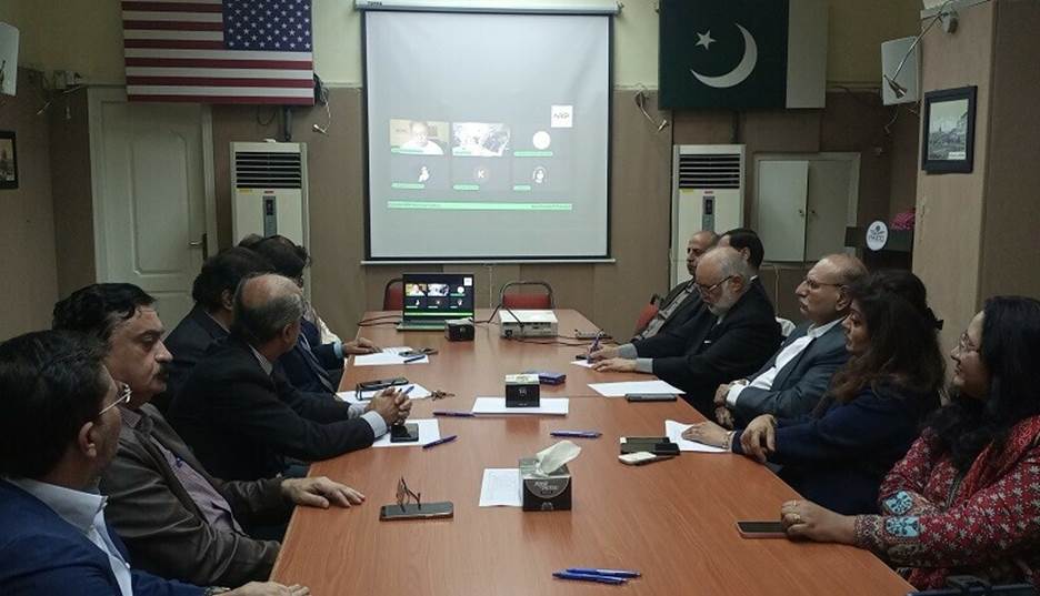 <p>Participants at a meeting held at the Pak American Cultural Centre in Karachi on Wednesday. — Photo by author</p>