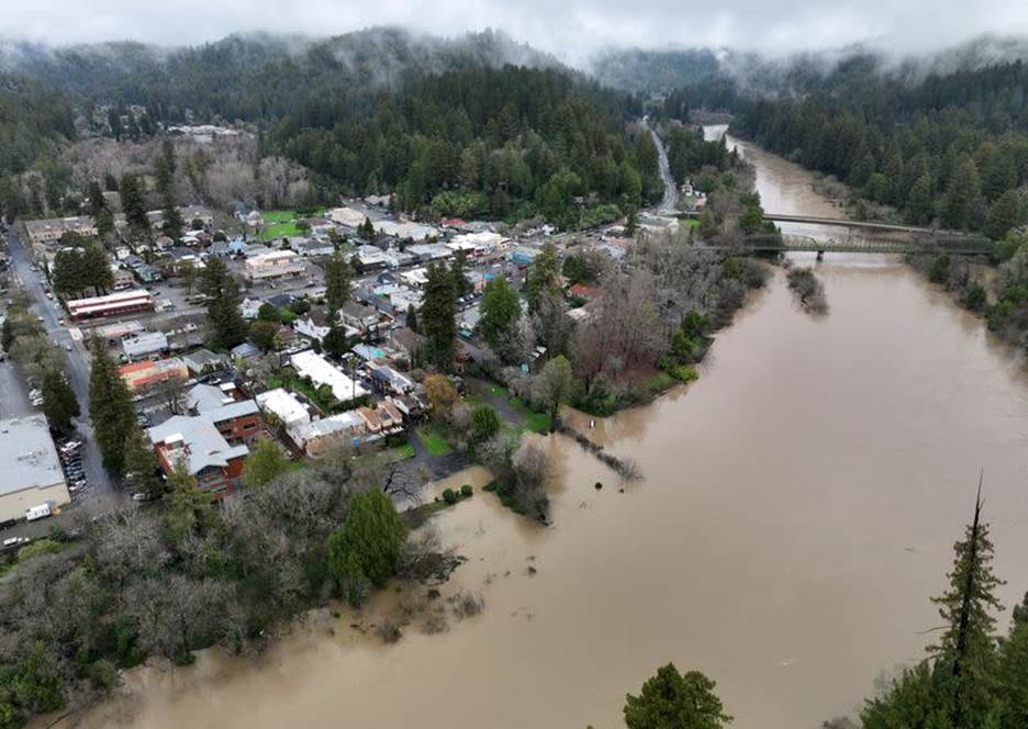 Rainstorms cause flooding in Guerneville