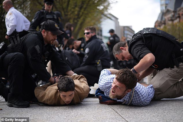 At least 30 pro-Palestinian Jewish protesters were arrested on Monday for blocking all the entrances to the White House