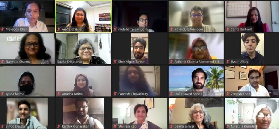 A group of people on a video call Description automatically generated