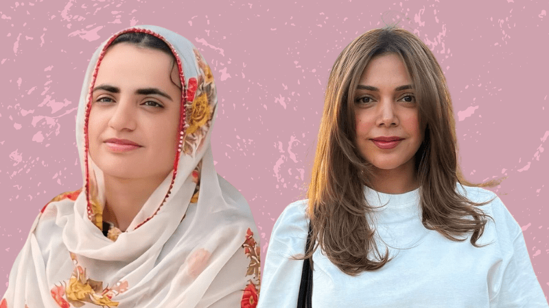 A couple of women wearing headscarves Description automatically generated