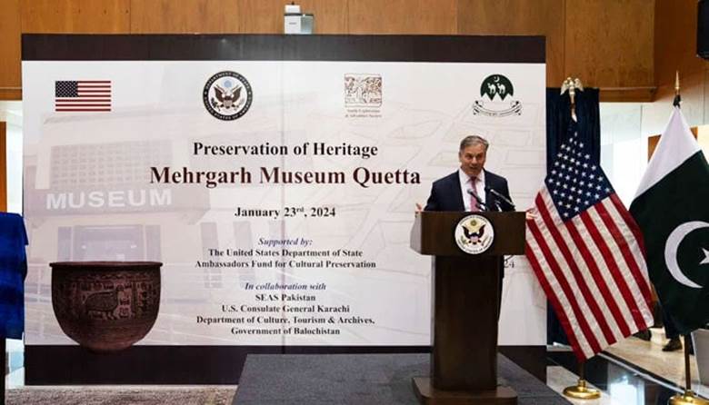 US Ambassador to Pakistan Donald Blome addresses an event on January 23, 2024. — US Consulate Karachi