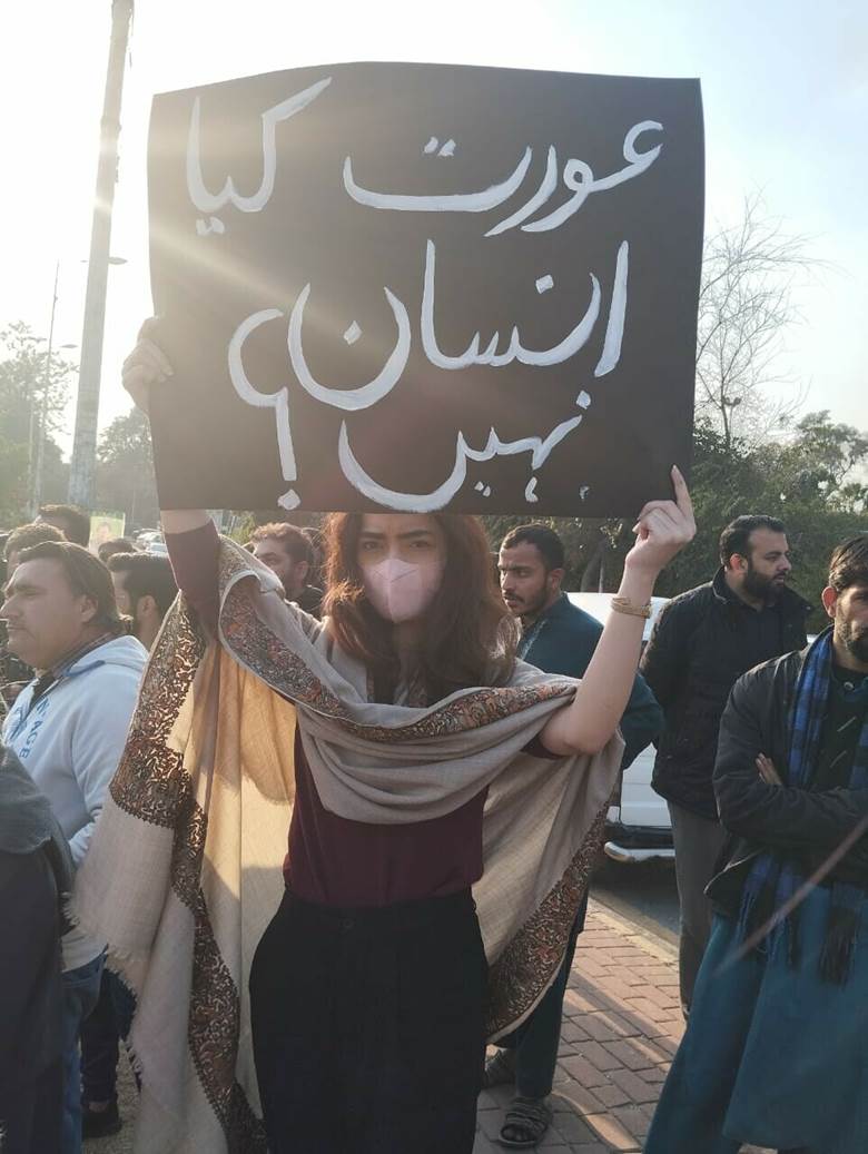 ‘Mera Jism, Meri Marzi’: Islamabad feminists protest Bushra Bibi, Imran’s conviction in Iddat case