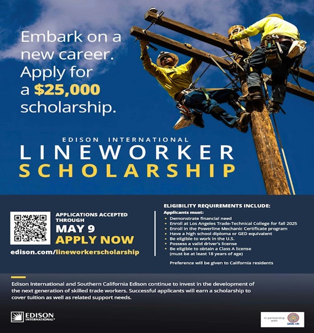 Application Period Opens for Edison International Lineworker Scholarship | T&D World