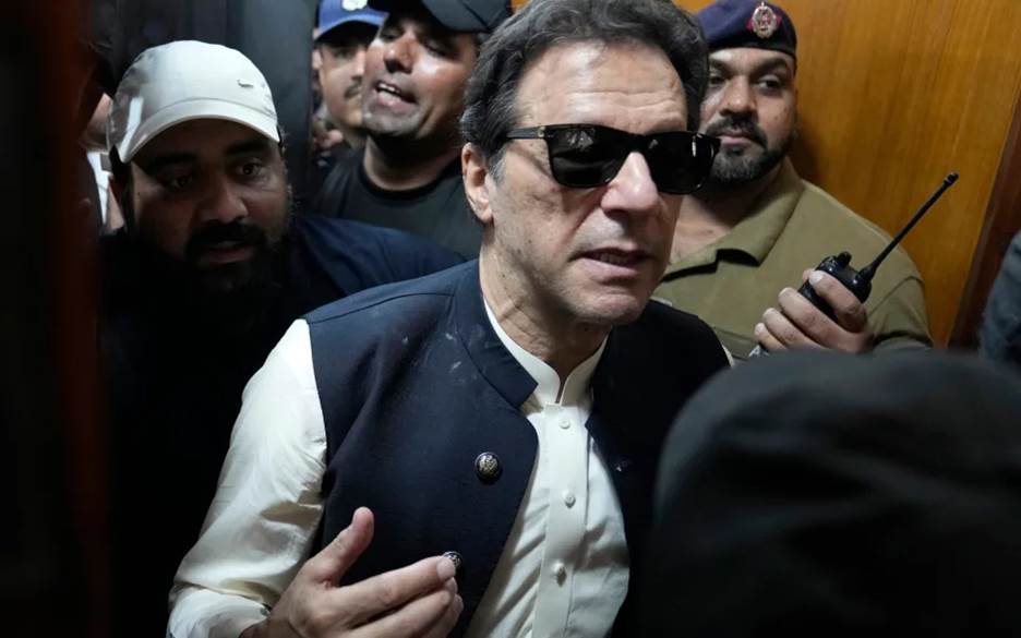 Imran Khan (pictured) has increasingly singled out Gen Munir as the architect of what he says is a campaign of persecution to keep him from returning to power - AP Photo/KM Chaudary