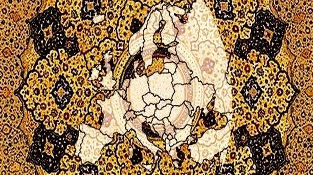 A map of europe with a pattern Description automatically generated