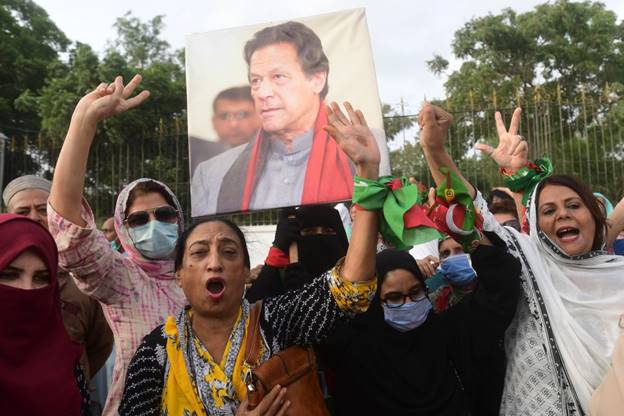 Pakistan Tehreek-e-Insaf (PTI) party activists and supporters