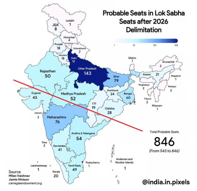 A map of india with blue and red colors Description automatically generated